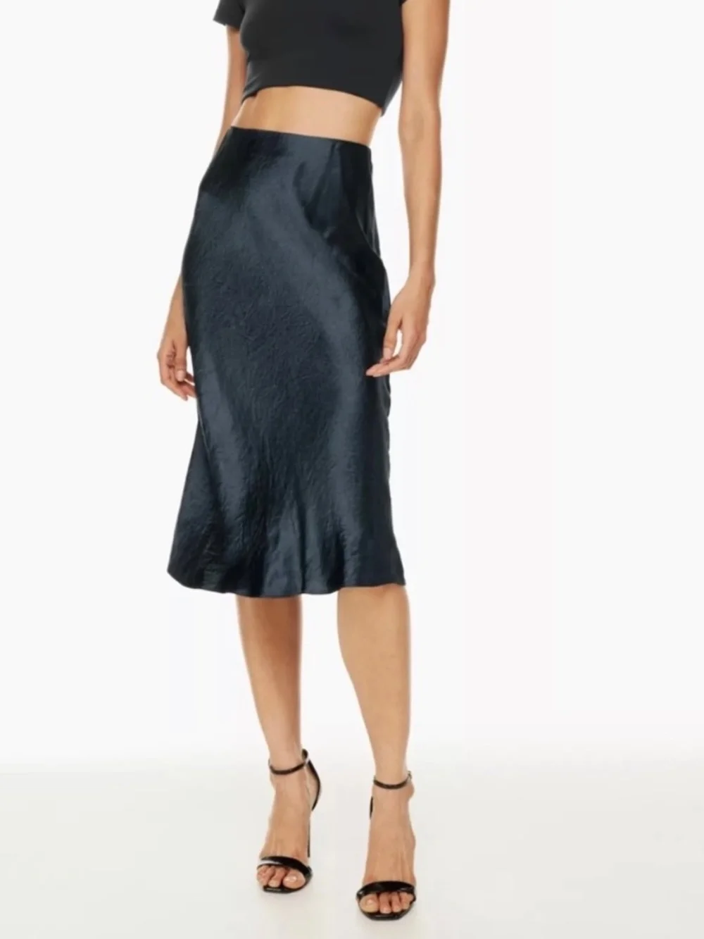 Baboon Aritzia Silk Slip Navy Skirt - Picture 1 of 5